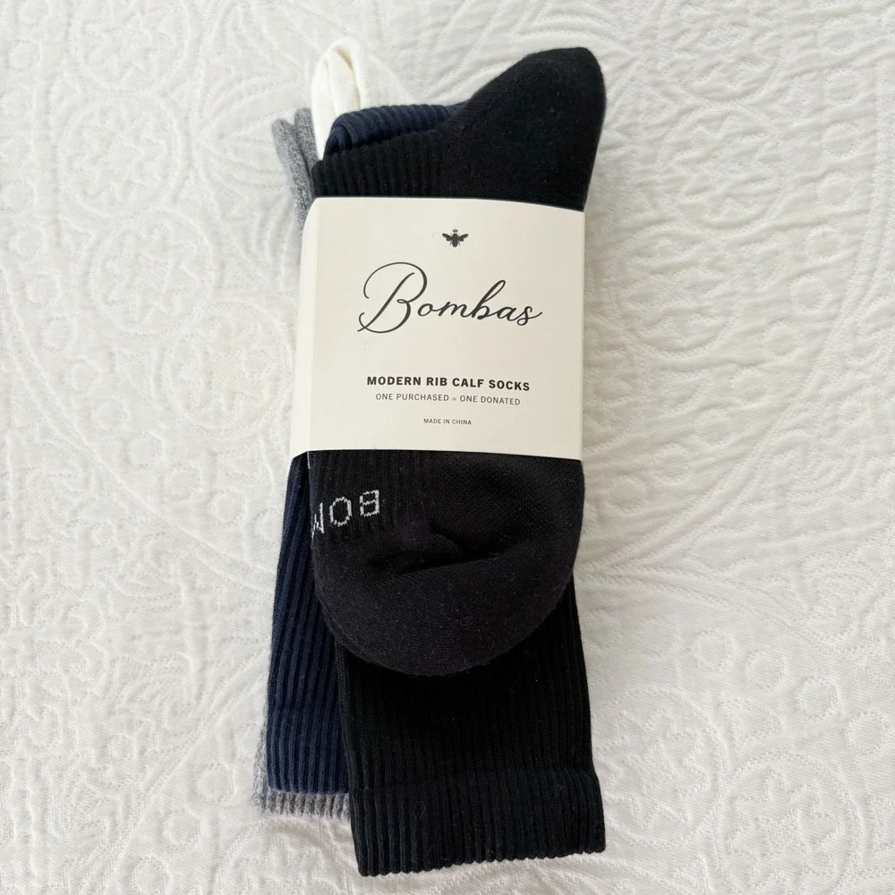 Bombas‎ Modern Rib Calf Sock 4-Pack, Mixed Colors (W's 8-10, M's 6-9)